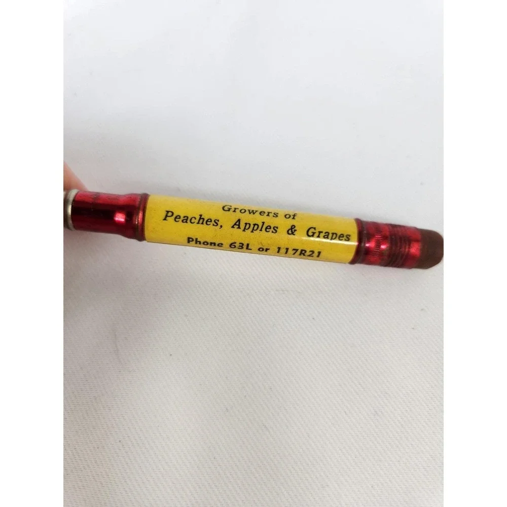 Vintage Folk's Fruit Farm Advertising Bullet Pencil Farming Pataskala Ohio